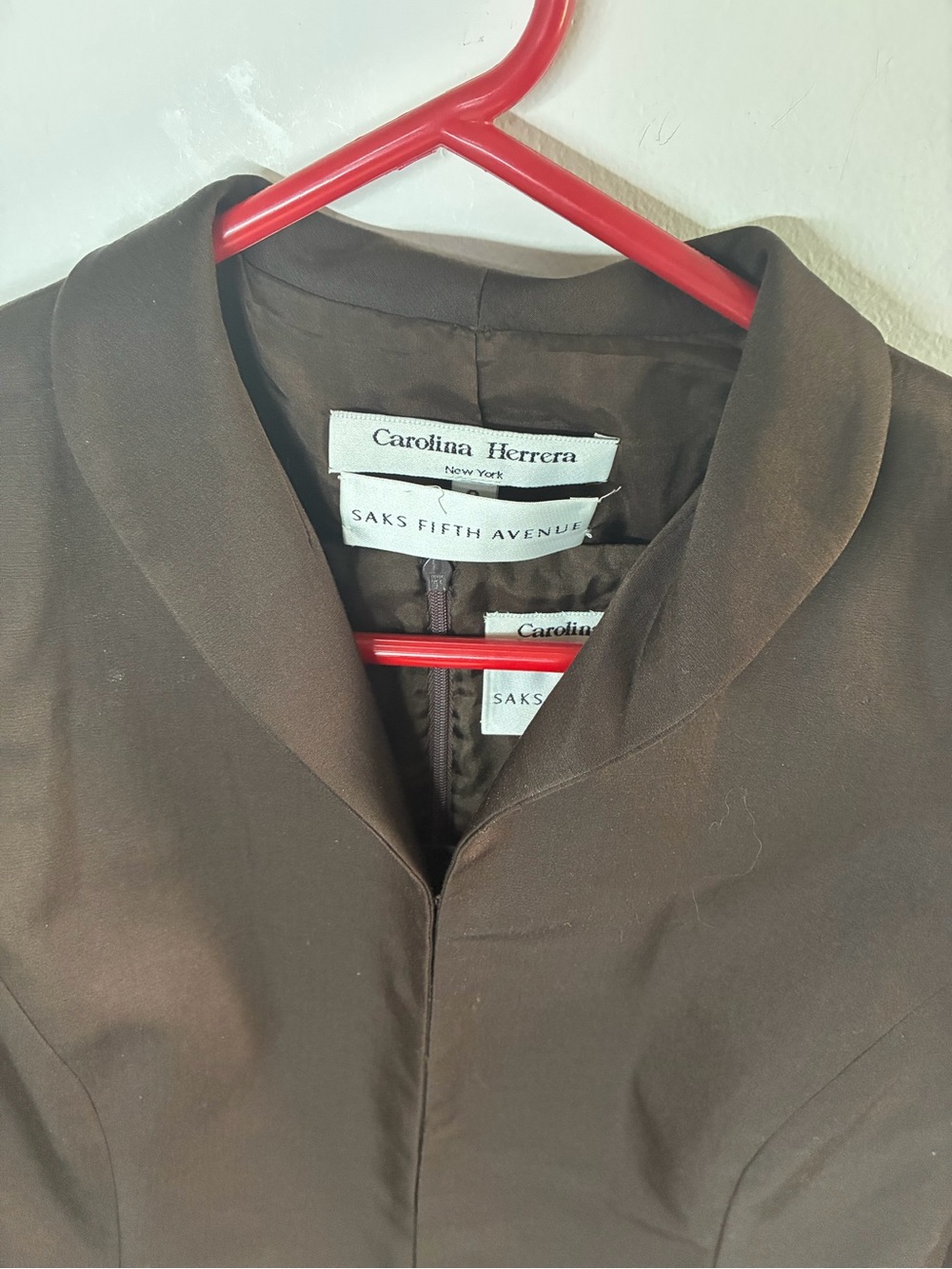 Carolina Herrera Brown Midi Dress Suit… Jacket size 8 and dress size 10 - Picture 8 of 8